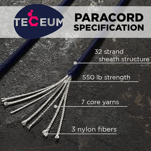 Cuerda Teceum - Cordón Táctico Paracaídas - 45 Colores