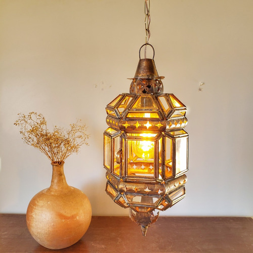 Lanterna Marroquina Decorativa Pendente Artesanal Rústico
