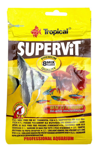 Ração Para Peixe Supervit Zip Lock Sachet 12g Tropical