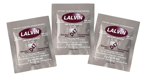 Levadura Lalvin D-47 3  Saccharomyces Cerevisiae 5 G. Pouchs