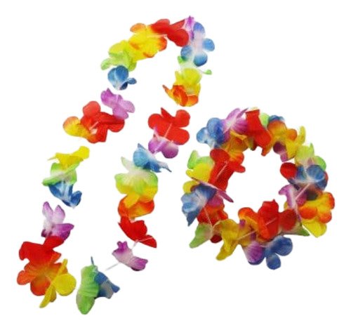 Collar Hawaiano X 12 Flores Multicolor 