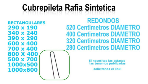 Imagen 2 de 7 de Cubrepileta Cobertor De Rafia De 190 X 290 Irrompible
