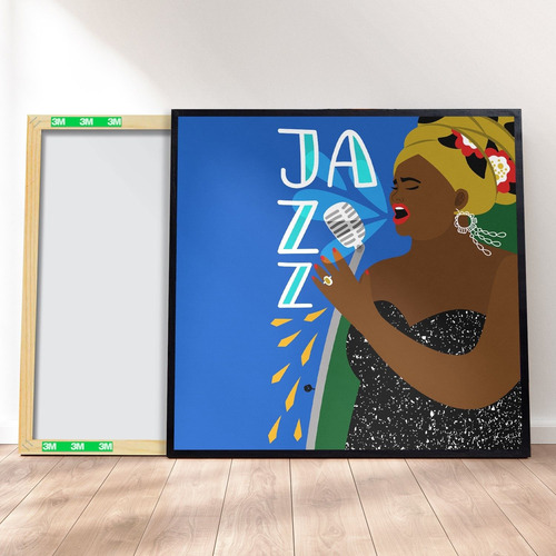 Imagem 1 de 4 de Quadro Decorativo 40x40 - Música Music Jazz M6