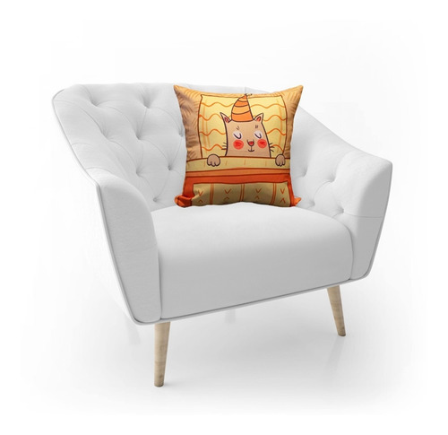 Imagen 5 de 5 de Cojín Decorativo Gatito Soñador 40 Cm