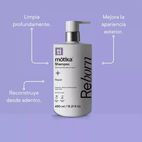 Motika Reborn Shampoo Y Conditioner Color Safe 450ml