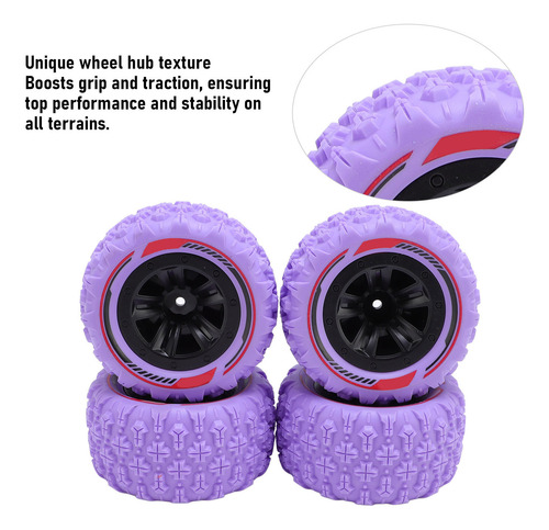 Juego De Neumáticos Violet Rc Para Ruedas De Coche, 4 Unidad