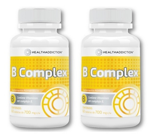 2 Pack B Complex Healthaddiction. Complejo B. 120 Tabletas