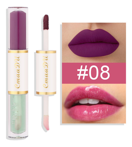 El Lápiz Labial Impermeable De Doble Cara Lip Glaze Lock Col