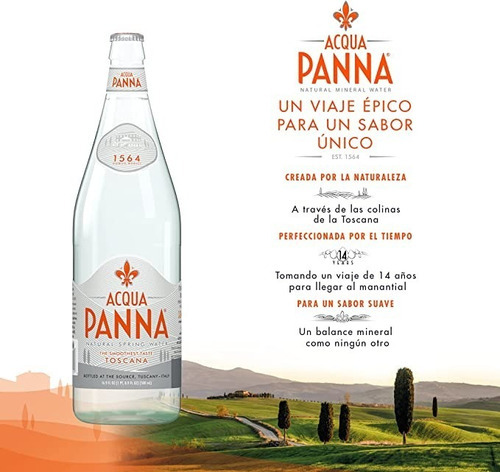 Água Mineral Acqua Panna Toscana Sem Gás Garrafa 24x505 Ml