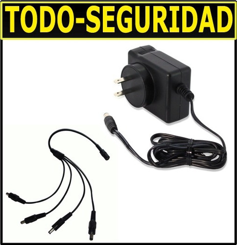 Imagen 4 de 7 de Fuente Switching 12v 2amp 2a + Splitter 1x4 Ideal 4 Camara Cctv Seguridad