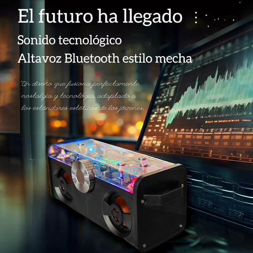 Bocina Bluetooth Portátil Altavoz Subwoofer Speaker Negras Con Rgb Led Altavoces Para Computadora Con Auxilia Tf Usb