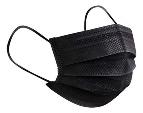 Kit de 10 mascarillas TNT negras desechables de triple capa