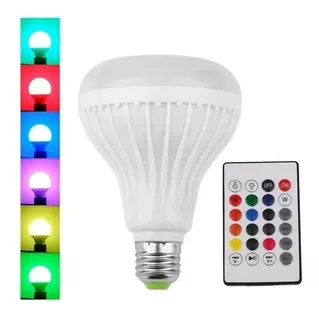 Foco Bocina Led 7w Multicolor Bluetooth Con Control Remoto