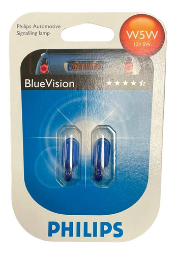 Kit 2 Lampara T10 Philips Blue Vision 12v W5w