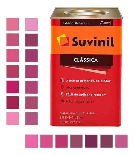 Tinta Parede Fosco Aveludado 16l Cores Intensas 08 Suvinil