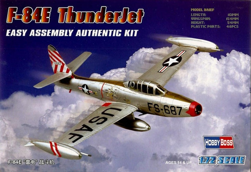 Hobby Boss Avion F-84e Thunderjet 1/72  Eassy Kit 