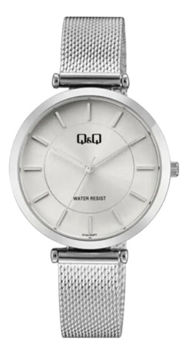 Reloj Q&q Analógico Acero Inoxidable Plateado Q13a003py Febo