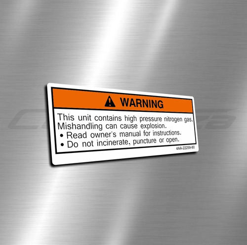 Calco Warning Yamaha Varias Garrafa Gas Monoshock