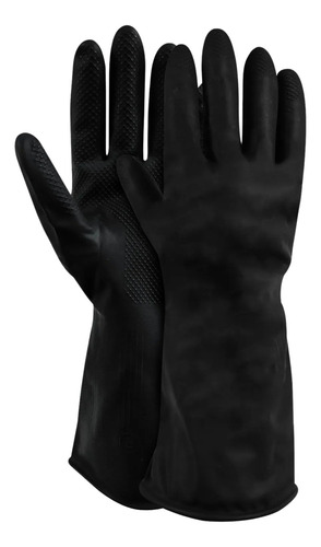 Guantes Látex Uso Industrial Negro X 12 Pares Pack Albañil 9