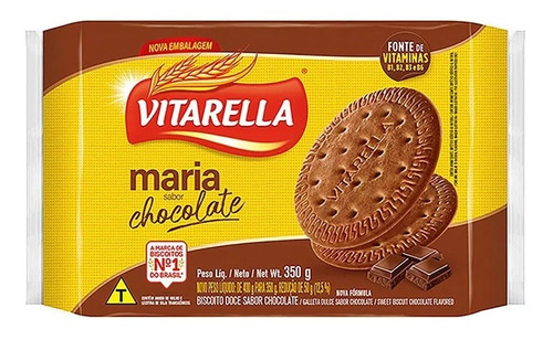 Biscoito Maria Chocolate Vitarella Pacote Bolacha 350g