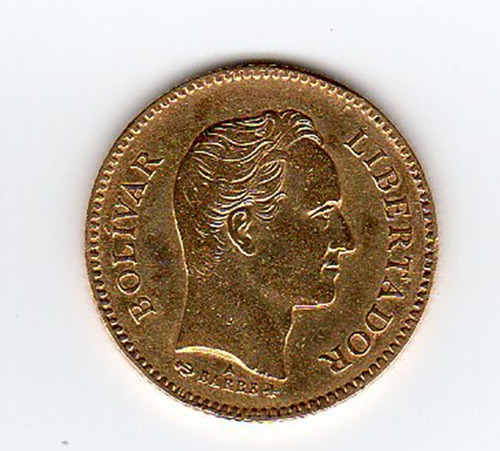 Moneda  Oro 5 Venezolanos 1875