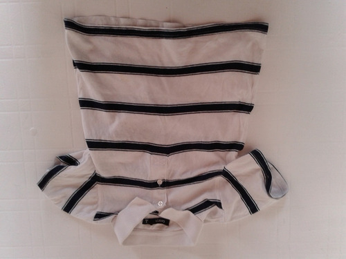 Remera De Pique Blanca Con Azul Talle 4
