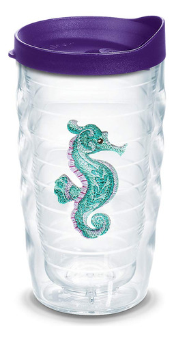 Tervis Vaso Aislado Caballito Mar Verde Azulado Emblema Tapa