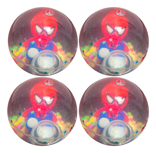 6 Pelota Antiestres Con Muñeco Spiderman Hombre Araña Y Luz