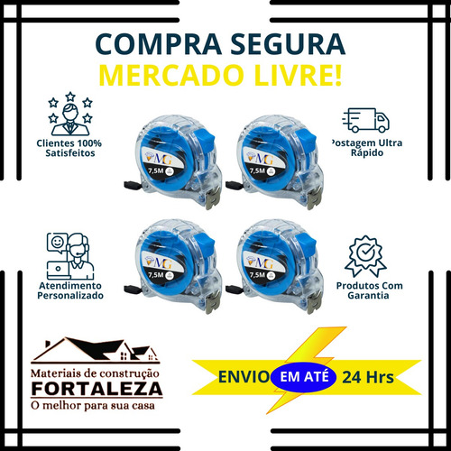 Kit 4 Trena Anti Impacto 7,5 Metros E Pol Largura Fita 25mm