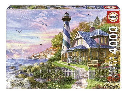Imagen 1 de 8 de Rompecabeza Puzzle Educa Faro Rock Bay 4000 Piezas Didactico