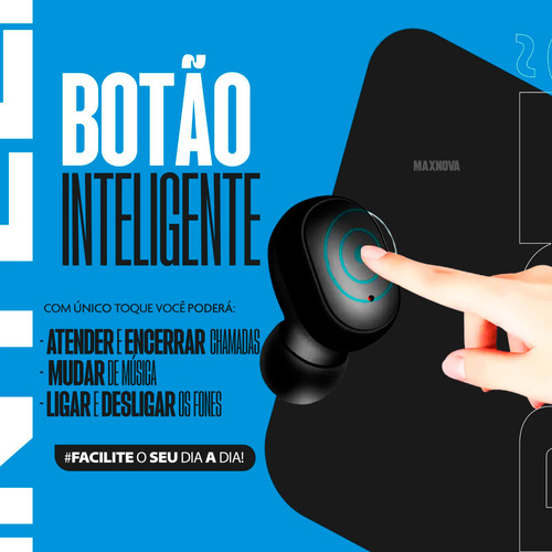 Fone De Ouvido Bluetooth Sem Fio Tws C/mic Ios E Android