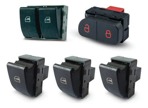 Kit Botao Interruptor Vidro Elétrico Gol G5 G6 G7 4 Portas