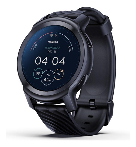Smartwatch Motorola Moto Watch 100 1.3" caja 42mm de  aluminio  negra, malla  negra de  silicona y bisel  phantom black