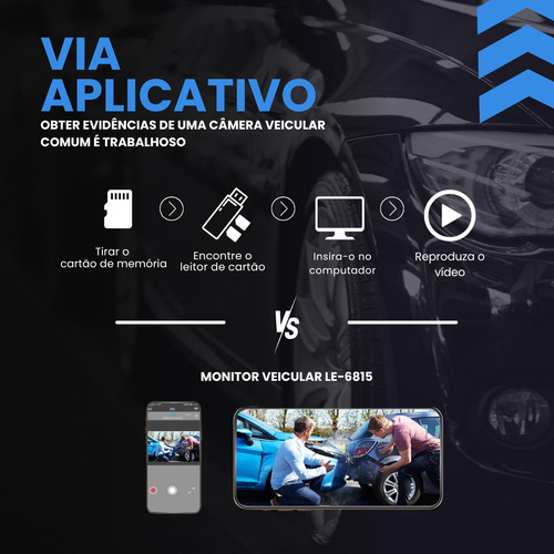Câmera Veicular Monitor Cameras Wireless App + 32gb