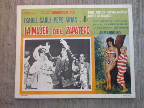 Antiguo Cartel De Cine Isabel Sardi En La Mujer Del Zapatero