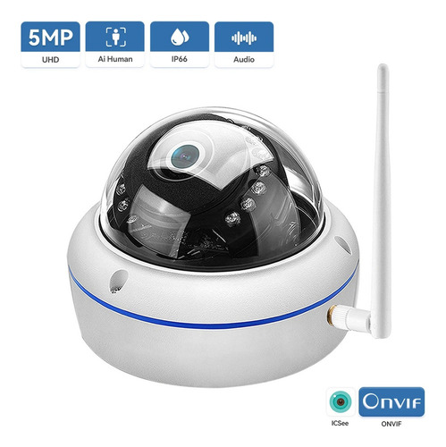 Câmera Icsee Onvif 5mp Wifi, Filmadora Sem Fio