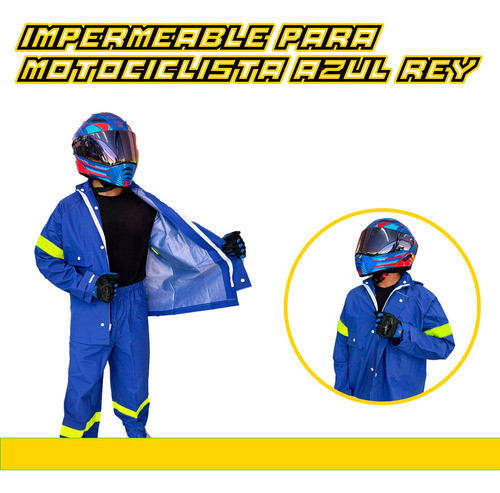 Impermeable Ideal Para Motociclista C/ Reflejante / Ligero