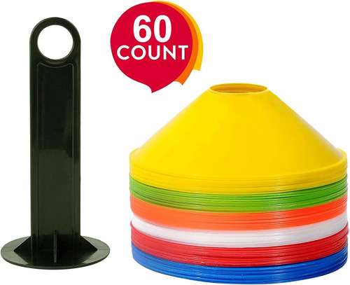 Wrzbest 60 Pcs Marker De Entrenamiento Multi Color Cones De