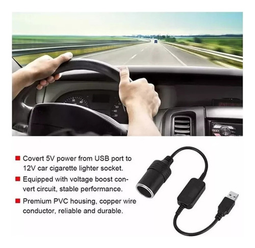 A Adaptador De 5 V A 12 V For Encendedor De Coche, Macho A