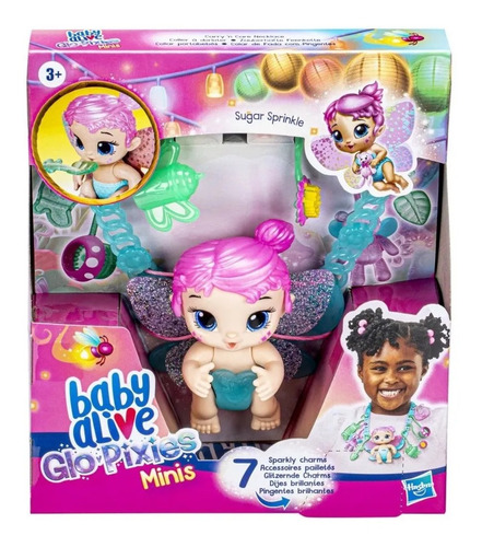 Muñeca Baby Alive Glo Pixies Minis Sugar Sprinkle Hasbro 