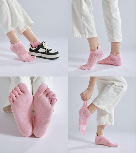 Calcetines Para Correr De Algodón Corte Bajo Mujer Paquete 5