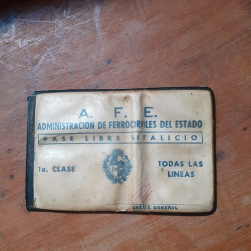 Carnet Pase Libre A.f.e - Ferrocarriles Del Estado