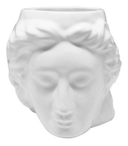 Caneca Vaso Decorativo 3d 700ml Rosto Estatua Grega Ceramica Cor Branco