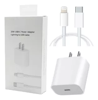 Cargador 20w Carga Rápida Para iPhone 14 13 12 11 Cable Tipo C iPad