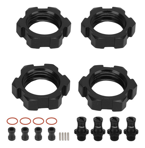 Adaptador De Cubo Hexagonal De Rueda Negro Negro De 17 Mm, 4