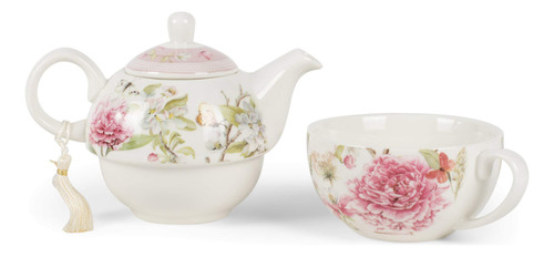 Té De Porcelana De 5.8 Para Uno, Peonía Rosa