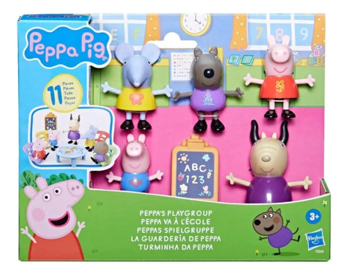 Peppa Pig Va A La Escuela C/amigos 5 Figuras Original Hasbro
