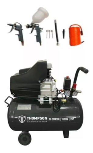 Compresor De Aire 1500w Con Kit Pistola Thompson Th-com50k