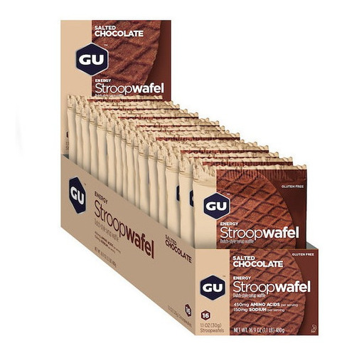 Barra Running Gu Energy Stroop Wafel Salted Chocolate Caja 1