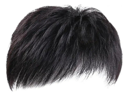 2025 Postizo Corto Y Liso Con Flequillo For Hombre, Peluca